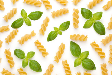 Pasta spiral isolated on the white background.