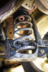 Rusty car spring needs to be repaired