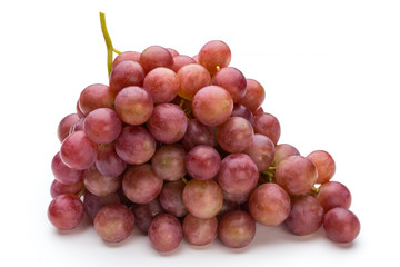 Ripe red grape isolated on white.