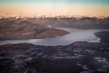 Lago Maggiore aerial Sunrise (Lombardia, Italy)