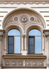 Fototapeta na wymiar Window of an old building, Saint-Petersburg