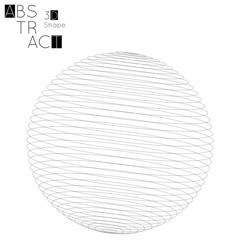 Abstract 3D wireframe geometric shape isolated on white background. 3D sphere