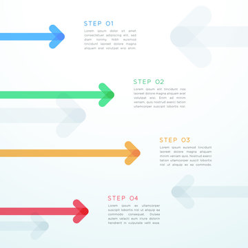 Abstract Vector Arrow 4 Step Vertical Infographic