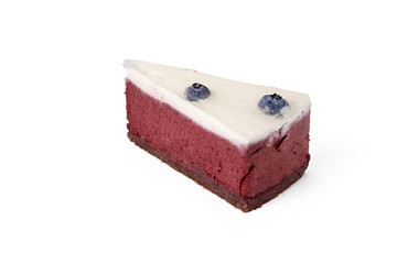 Blue berry cake on white background
