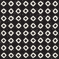 Hand drawn style ethnic seamless pattern. Abstract grungy geometric background in black and white.