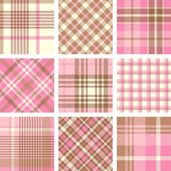 Set of seamless tartan patterns