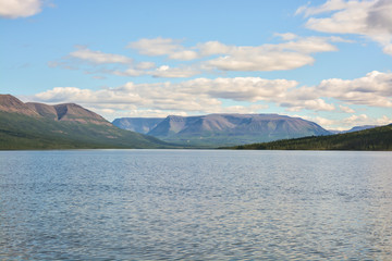 Mountain lake in the Putorana plateau.