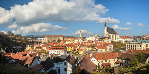 Naklejka na ściany i meble Panorama of Cesky Krumlov.