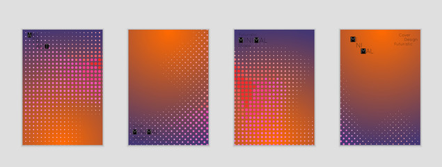 Geometric halftone gradient texture cover banner template