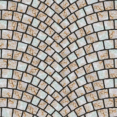 Arched cobblestone pavement texture 065