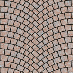 Arched cobblestone pavement texture 066