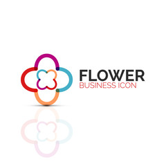 Abstract flower or star minimalistic linear icon, thin line geometric flat symbol for business icon design, abstract button or emblem