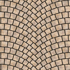Arched cobblestone pavement texture 069