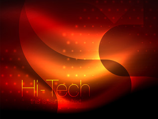 Glittering neon glowin wave, techno modern art abstract background, magical shiny template