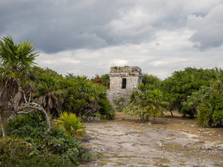 Fototapeta na wymiar Tulum, Mexico, South America: [Tulum ruins of ancient Mayan city, tourist destination, Caribbean sea, gulf, beach]