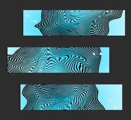 Minimal banner templates with marble striped texture