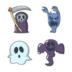 Fotobehang Halloween costume icon set, cartoon style © ylivdesign
