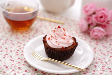 カップケーキと紅茶