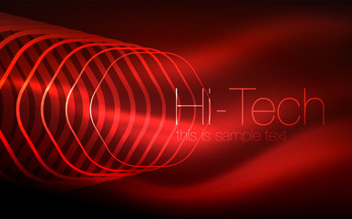 Outline hexagons, glowing geometric shapes, digital techno abstract background