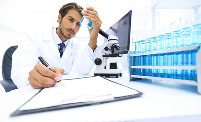 scientist analyzing an experiment in a laboratory