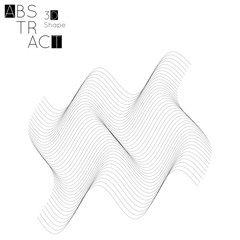 Abstract 3D wireframe geometric shape isolated on white background