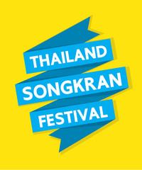 Thailand songkran festival on yellow background illustration.