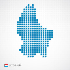 Luxembourg map and flag icon