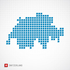 Switzerland map and flag icon