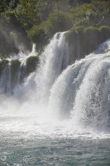 Fototapeta premium Scenic View of beautiful nature, water and waterfall At Krka National Park, Coatia