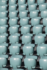 Fototapeta premium Close up on regular rows of fold-up seats