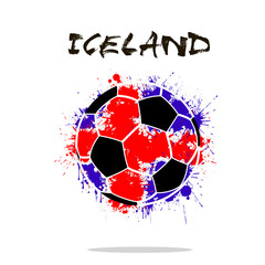 Flag of Iceland as an abstract soccer ball