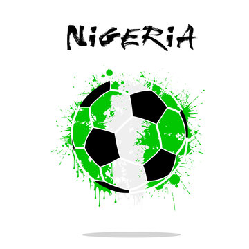 Flag of Nigeria as an abstract soccer ball