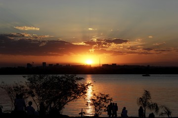 Beautiful sunset in the capital of Brazil
