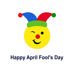 April fool's day. Smiley with a clown hat.