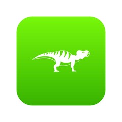 Hadrosaurid dinosaur icon digital green
