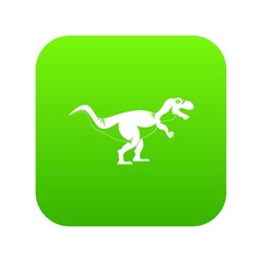 Tyrannosaur dinosaur icon digital green