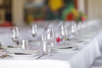 restaurant, interior, dining, table, empty, knife, food, nobody, tablecloth, setting, elegant, luxury