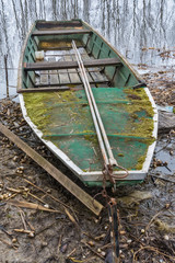 Naklejka premium wooden river boat