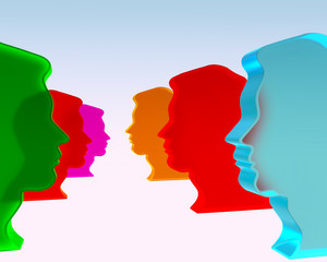 Soziale Entscheidung Wahls kauf Block chain concept - digital code chain. 3d rendering