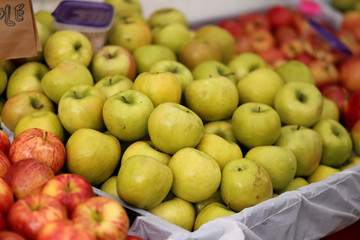 Fresh apples at a farmer's market.
