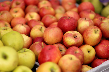 Fresh apples at a farmer's market.
