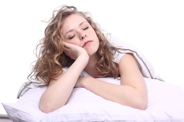 Fototapeta premium Caucasian woman sleeping