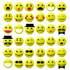 smile emoji set. vector illustration