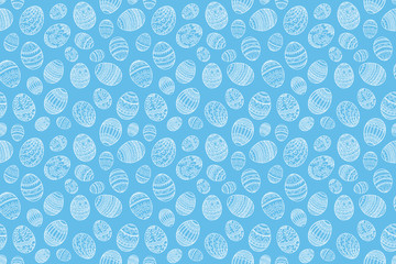Hand drawn Easter seamless pattern.