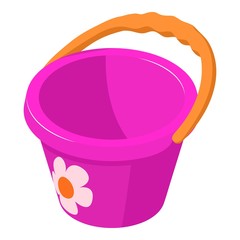 Pail icon, isometric style