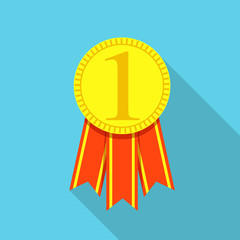 Medal icon, flat style