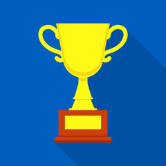 Trophy icon, flat style