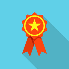 Award label icon, flat style