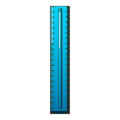 Plastic ruler icon, cartoon style