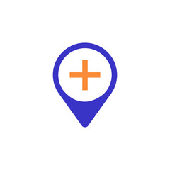 place outline blue orange icon vector illustration